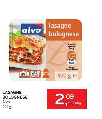 Alvo Lasagne bolognese aanbieding