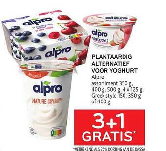 Alvo Plantaardig alternatief voor yoghurt alpro aanbieding