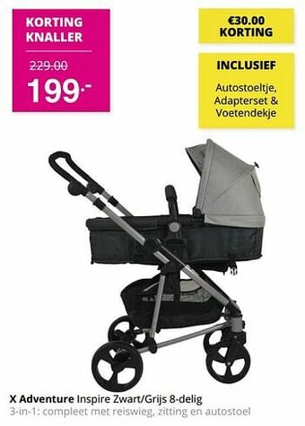 Baby & Tiener X adventure inspire zwart-grijs 8-delig aanbieding