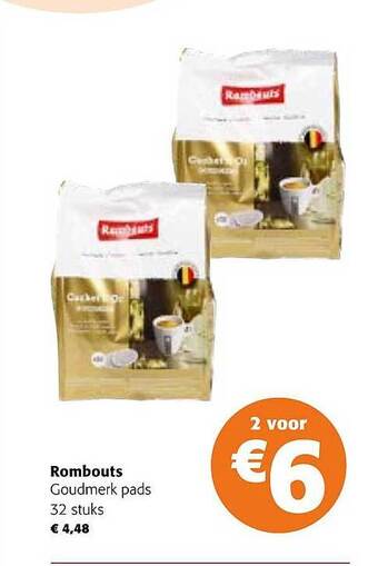 Colruyt Rombouts goudmerk pads aanbieding