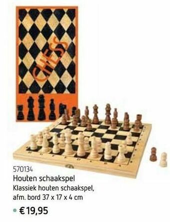 Houten schaakspel