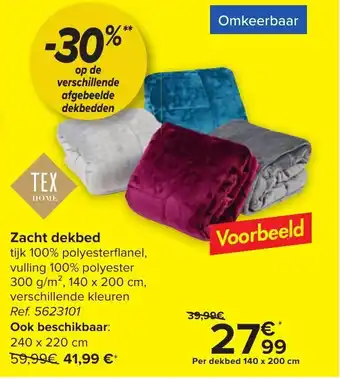 Carrefour Tex home zacht dekbed 140 x 200cm ref. 5623101 aanbieding