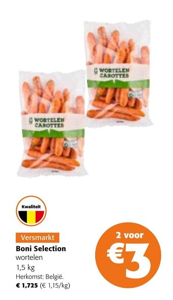 Colruyt Boni selection wortelen 1,5kg aanbieding