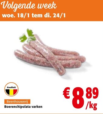 Colruyt Boerenchipolata varken aanbieding