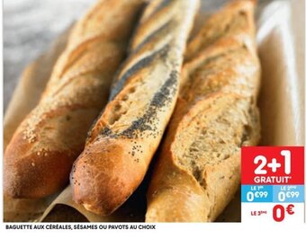 Leader Price Baguette Aux Cereales, Sesames Ou Pavots Au Choix aanbieding