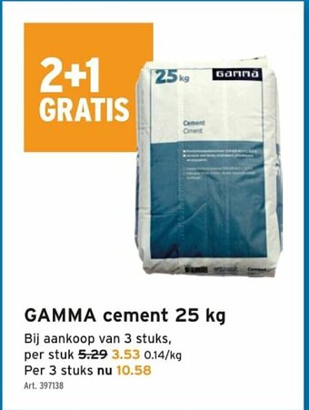 GAMMA Gamma cement 25kg aanbieding