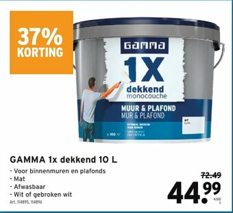 GAMMA Gamma 1x dekkend 10L aanbieding