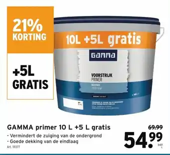 GAMMA Gamma primer 10L +5 L gratis aanbieding