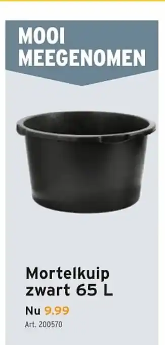 GAMMA Mortelkuip zwart 65L aanbieding