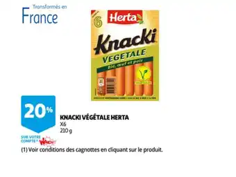 Auchan Knacki vegetale herta 210g aanbieding