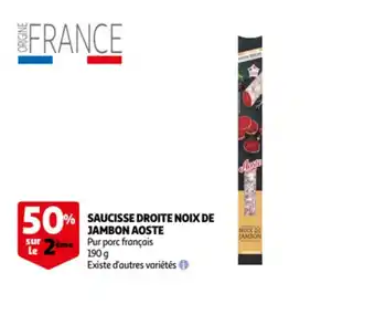 Saucisse droite noix de jambon aoste 190g