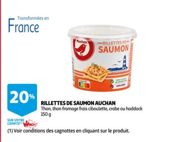 Auchan Rillettes de saumon auchan 150g aanbieding