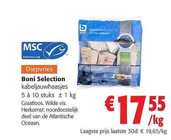 Colruyt Boni selection kabeljauwhaasjes aanbieding