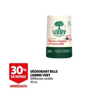 Auchan Deororant bille l'arbre vert 50ml aanbieding