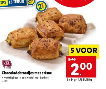 Lidl Chocoladebroodjes met creme aanbieding