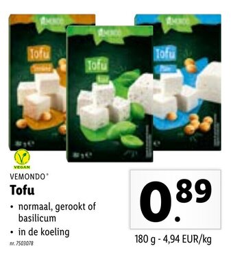 Lidl Tofu 180g aanbieding