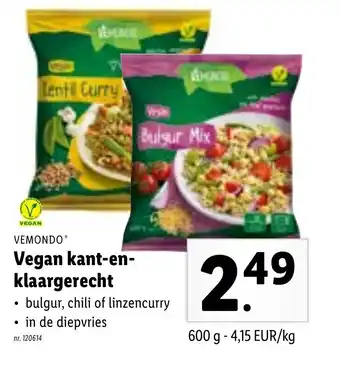 Lidl Vegan kant-en-l;aargerecht 600g aanbieding