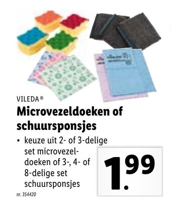 Microvezeldoeken of schuursponsjes