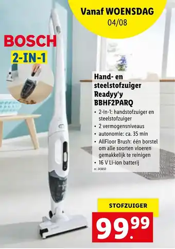 Lidl Hand-en steelstofzuiger readyy'y BBHF2PARQ aanbieding