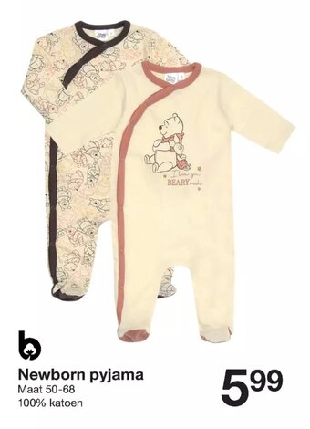 Zeeman Newborn Pyjama Maat 50-68 aanbieding