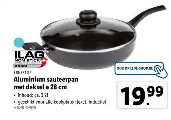 Lidl Aluminium sauteerpan met deksel o 28cm aanbieding