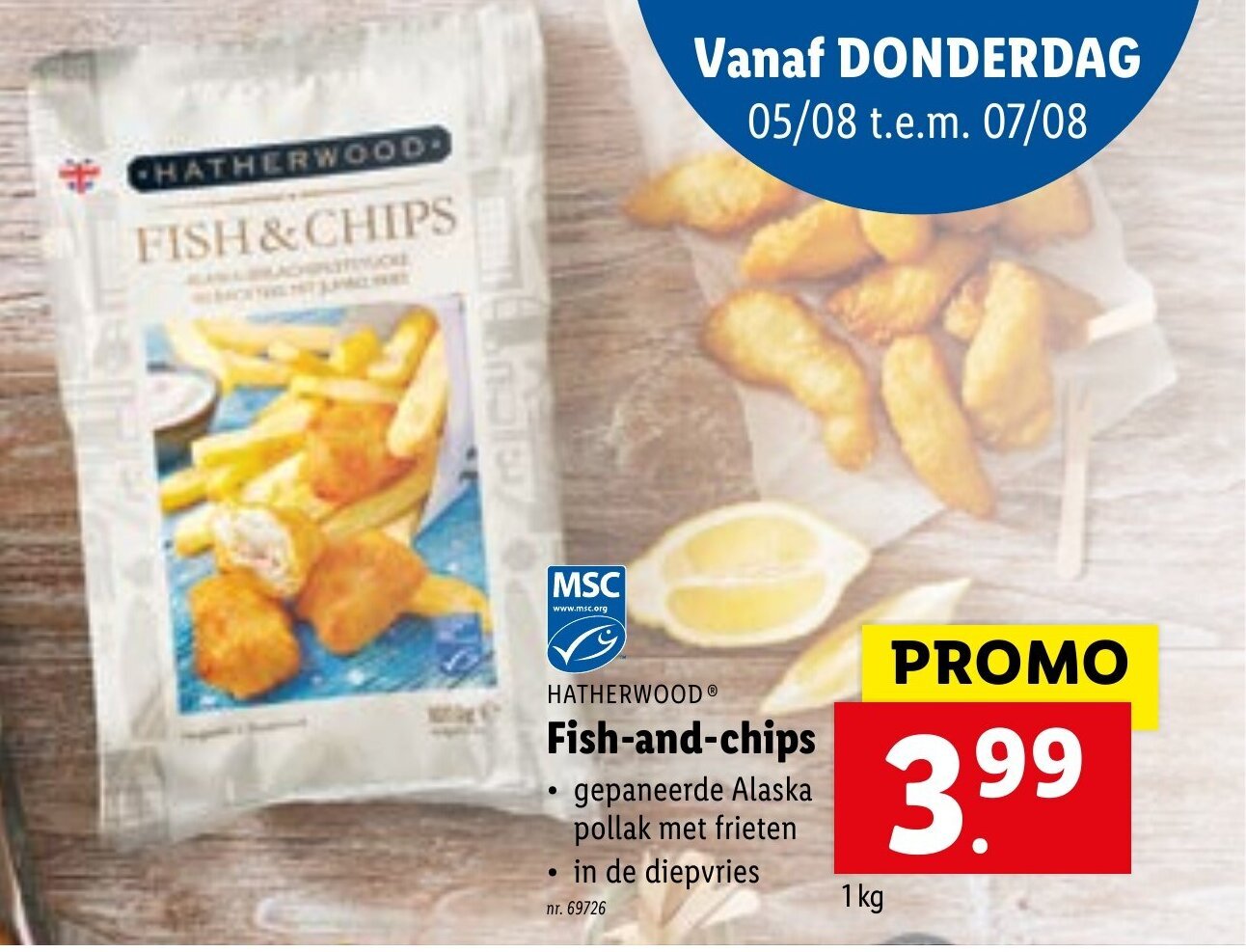 Fishandchips 1kg promotie bij Lidl