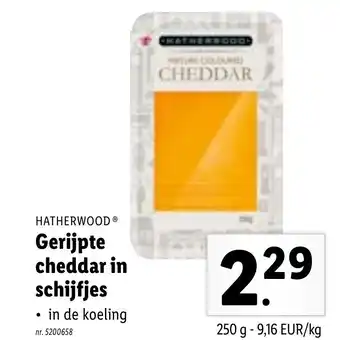 Lidl Gerijpte cheddarin schijfjes 250g aanbieding