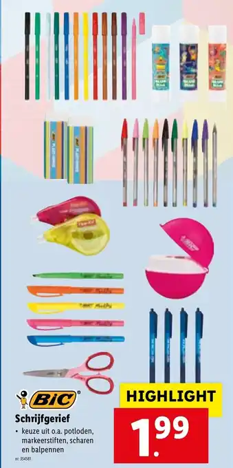 Lidl Bic schrijfset aanbieding
