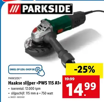 Lidl Haakse slijper PWS 115 A1 aanbieding