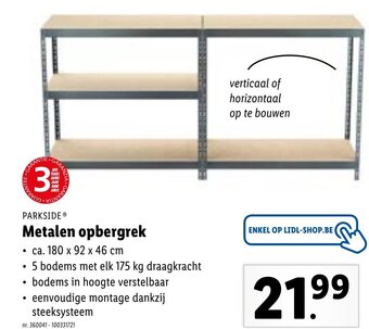 Lidl Metalen opbergrek aanbieding