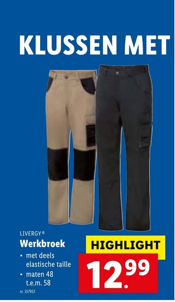 Lidl Werkbroek aanbieding