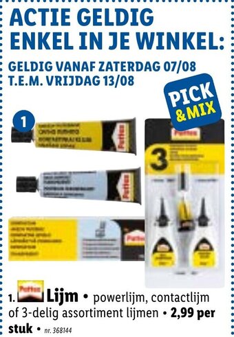 Lidl Lijm aanbieding