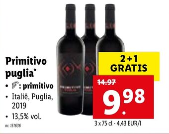 Lidl Primitivo puglia aanbieding