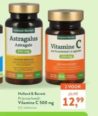 Holland & Barrett Holland & Barrett Vitamine C 500g 2 x 60 Tabletten aanbieding