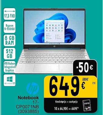 Cora Hp notebook aanbieding