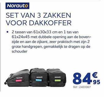 Set van 3 zakken voor dakkoffer