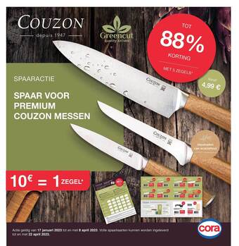 Cora Spaar voor premium couzon messen aanbieding