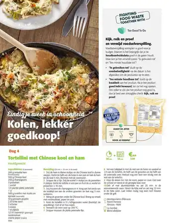 Tortellini met chinese kool en ham