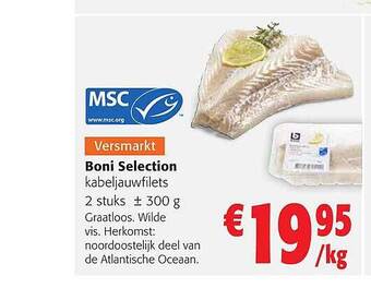Colruyt Boni selection kabeljauwfilets aanbieding