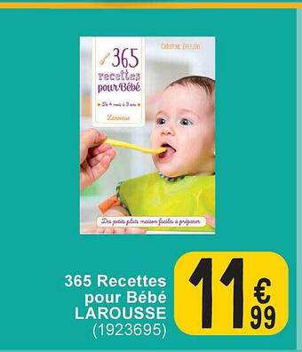 Cora 365 recettes pour bébé larousse aanbieding