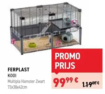 Ferplast Kooi Multipla Hamster Zwart 73x38x42cm