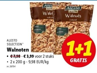 Lidl Alesto selection walnoten 1+1 gratis aanbieding