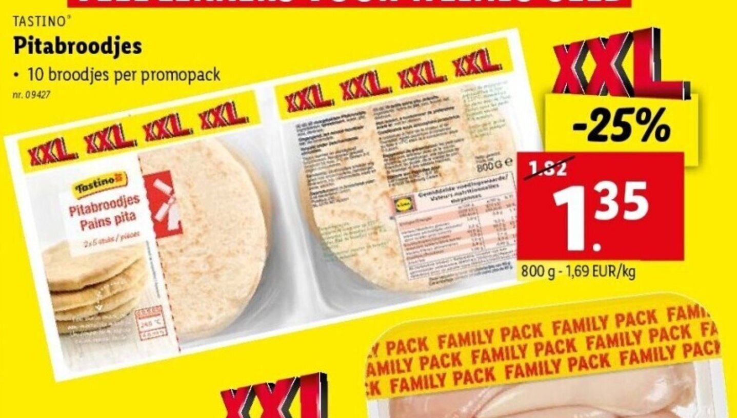 Tastino pitabroodjes promotie bij Lidl