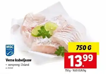Lidl Verse kabeljauw 750g aanbieding