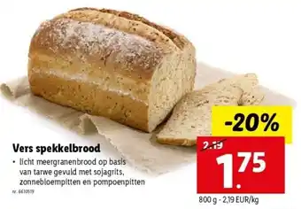 Lidl Vers spekkelbrood 800g aanbieding