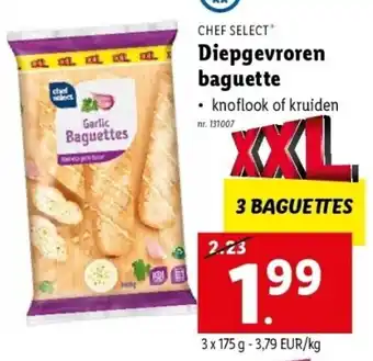 Lidl Chef select diepgevroren baguette 3 x 175g aanbieding