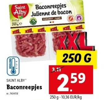 Lidl Saint alby baconreepjes 250g aanbieding