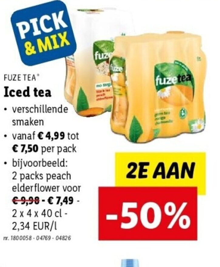 Fuze tea iced tea promotie bij Lidl