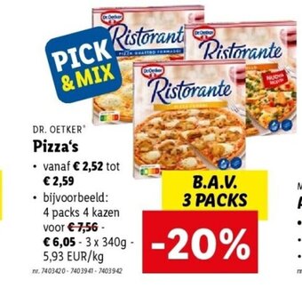 Lidl Dr. oetker pizza's aanbieding