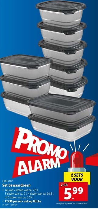 Lidl Ernesto set bewaardozen aanbieding